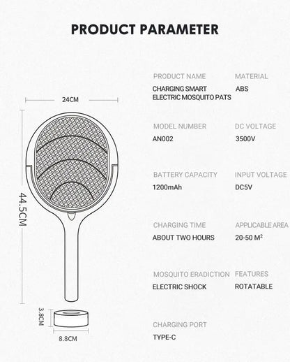 5 In 1 Fast Charging Bug/Fly Racket Swatter