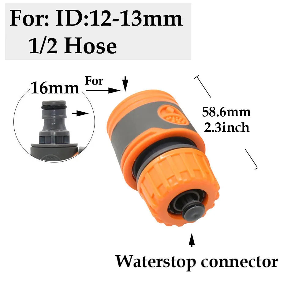 1/2'' 3/4'' 1'' Tap Hose Quick Connecter Valve Nipple OD16mm 20mm 32MM Garden Hose Waterstop Fittings Watering Gun Adapter