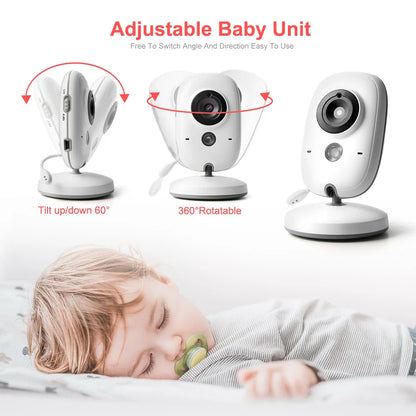 Baby Monitor 2.4G Wireless With 3.2 Inches LCD 2 Way Audio